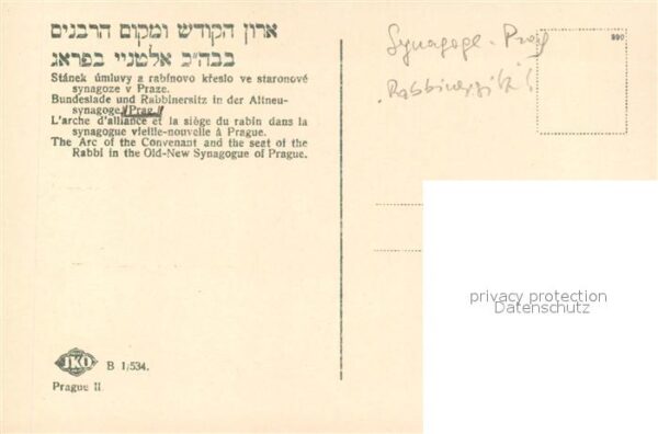 Prag Prahy Prague Bundeslade und Rabbinersitz in der Altneu Synagoge Prag – Bild 2