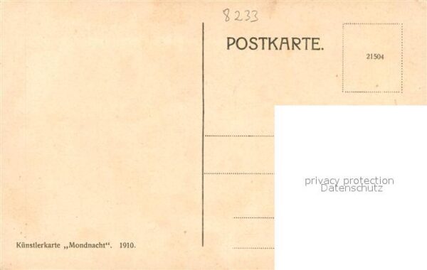 Anger Bad Reichenhall Mondnacht 1910 Kuenstlerkarte – Bild 2