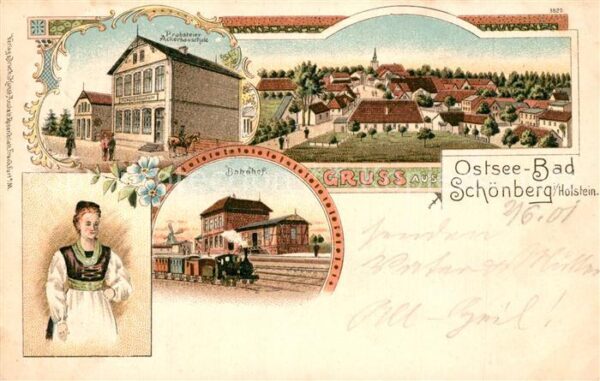 Schoenberg Holstein Probsteier Ackerbauschule Bahnhof Stadtblick