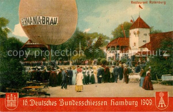 Hamburg Restaurant Rotenburg Deutsches Bundesschiessen 1909