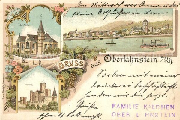 Oberlahnstein Kath Kirche Rheinpartie Lahneck