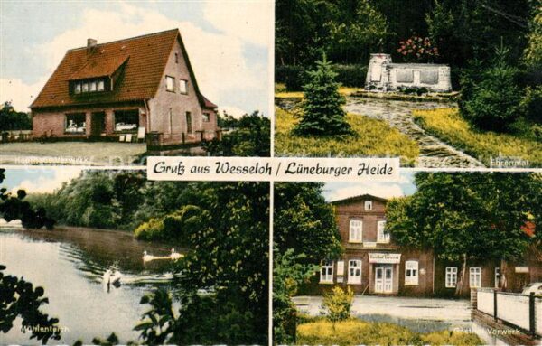 Wesseloh Kaufhaus Vorwerk Ehrenmal Muehlenteich Gasthof Vorwerk