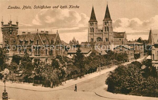 Landau Pfalz Schloesschen und kath Kirche