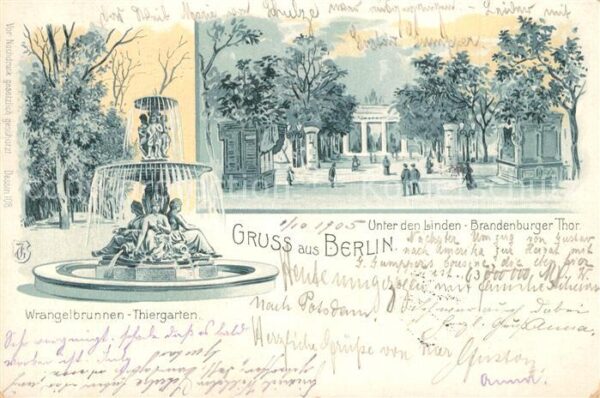 Berlin Wrangelbrunnen Brandenburger Tor Tiergarten