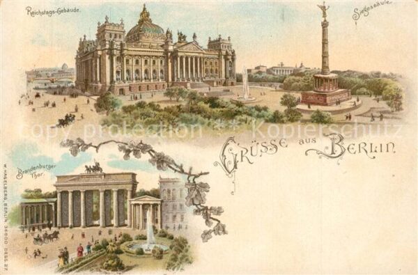 Berlin Reichstag Siegessaeule Brandenburger Tor