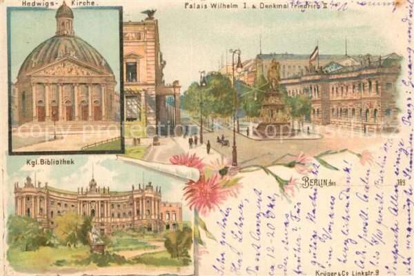 Berlin Hedwis-Kirche Bibliothek Kommode Denkmal Friedrich II Altes Palais Wilhel