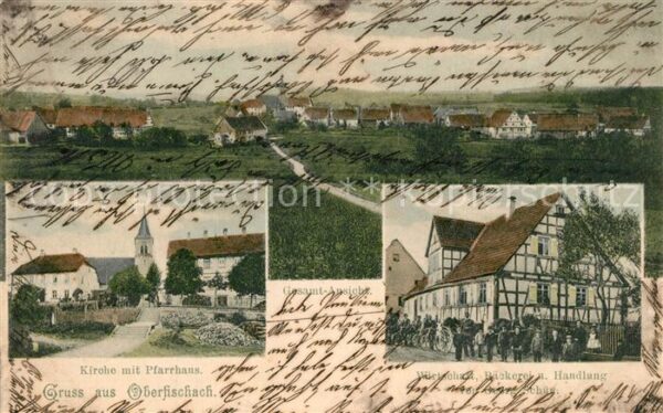 Oberfischbach Grosserlach Kirche Pfarrhaus Wirtschaft Baeckerei Handlung