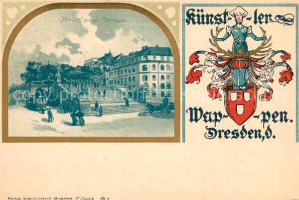 Dresden Bruehlsche Terrasse Kuenstler Wappen