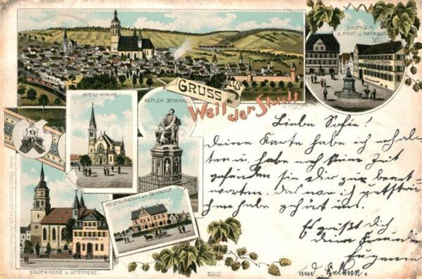 Weil der Stadt Brenz Kirche Gasthaus zur Post Rathaus Restauration am Bahnhof