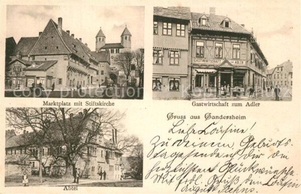 Gandersheim Bad Marktplatz Stiftskirche Gastwirtschaft zum Adler Abtei