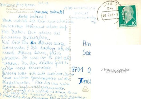 Aue Erzgebirge Kaufhaus und Wilhelm Pieck Oberschule – Bild 2
