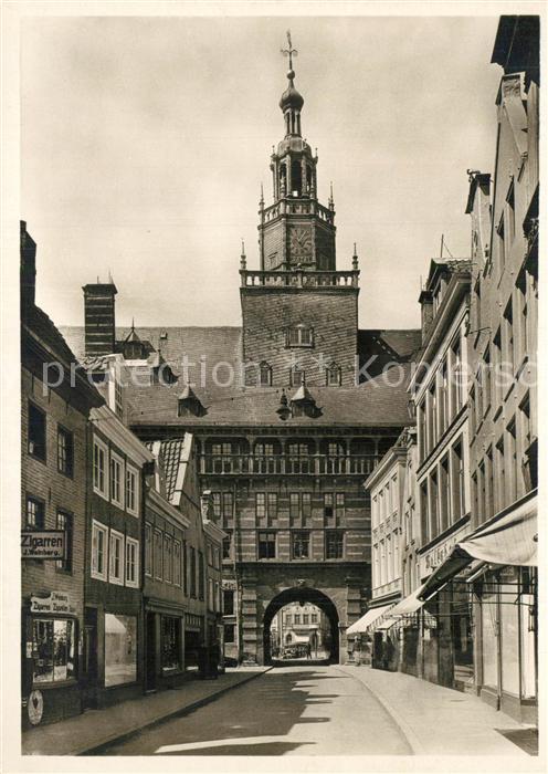 Emden Ostfriesland Rathaus und kleine Brueckstrasse