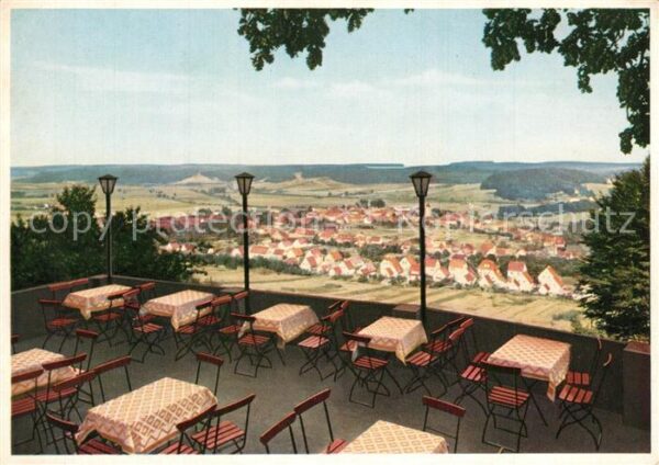 Kreiensen Burggaststaette Terrasse mit Fernsicht ins Leinetal