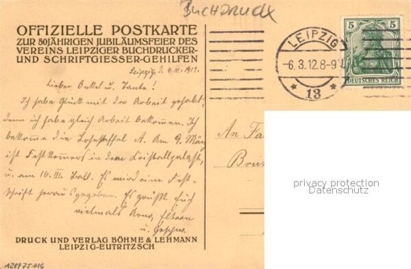 Buchdruck Jubil?umsfeier Leipzig – Bild 2