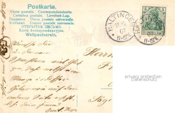 Geld auf Postkarte Neujahr Kleeblatt – Bild 2