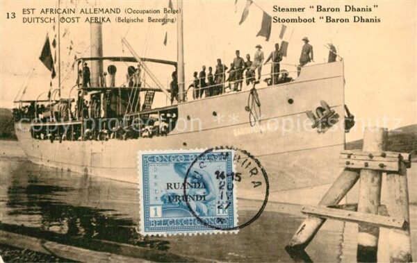 Schiffe Ships Navires Steamer Baron Dhanis Congo-Belge