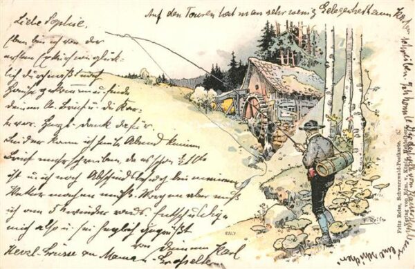 Reiss Fritz Wasserm?hle Schwarzwald Angler