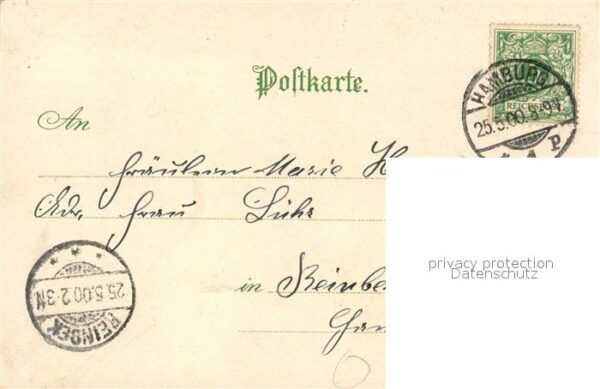 Dampfer Oceanliner Normannia Hamburg Catharinenfleth Litho – Bild 2