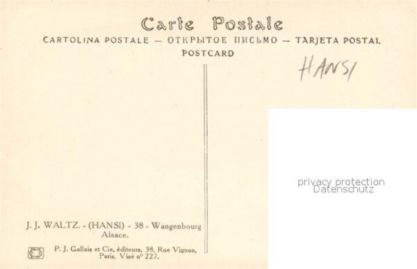 Hansi Waltz J J Wangenbourg Alsace – Bild 2