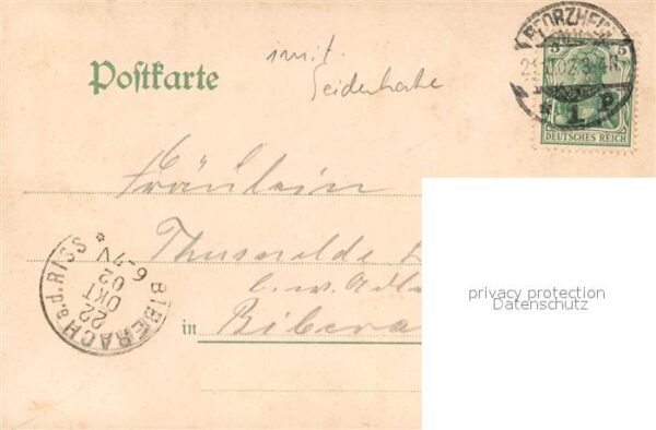 Seidenkarte imitiert Calw Br?cken-Kapelle – Bild 2