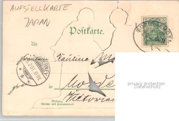Geisha Aufstellkarte Litho – Bild 2
