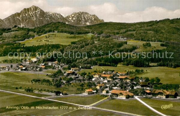 Ainring Panorama Blick zum Hochstaufen und Zwiesel Chiemgauer Alpen