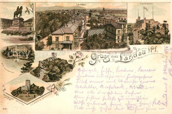 Landau Pfalz Bad Gleisweiler Trifels Madenburg Litho