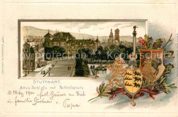 Stuttgart Altes Schloss mit Schlossplatz