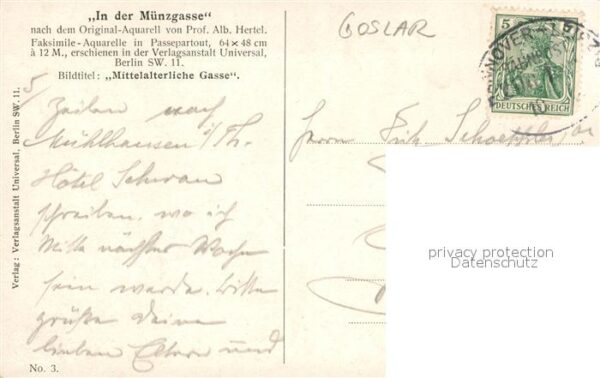 Goslar In der Muenzgasse Aquarell – Bild 2