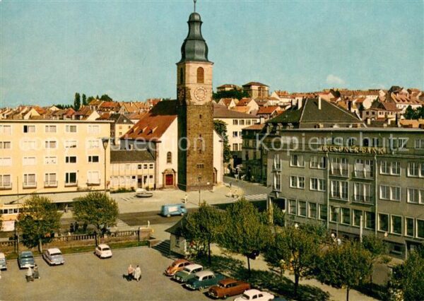 Pirmasens Johanniskirche vom Exerzierplatz aus