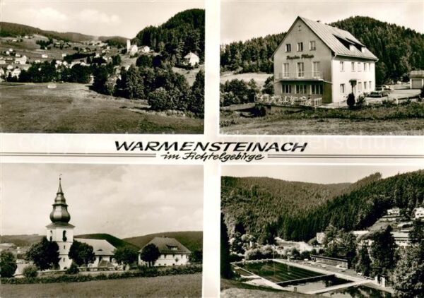 Warmensteinach Pension Cafe Kirche Landschaftspanorama Freibad