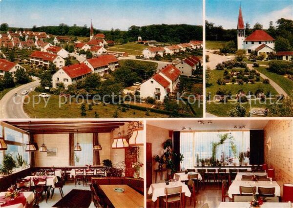 Oberlenningen Gasthof Lenninger Alb Ortsmotiv mit Kirche