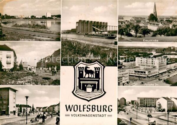 Wolfsburg Schillerteich Volkswagenwerk Kreuzkirche Porsche Strasse Brandenburger