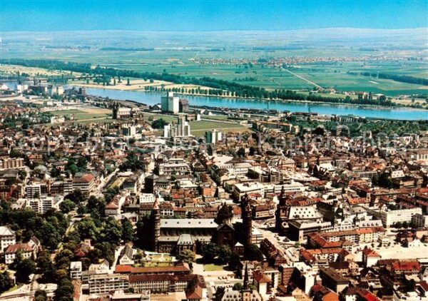 Worms Rhein Fliegeraufnahme