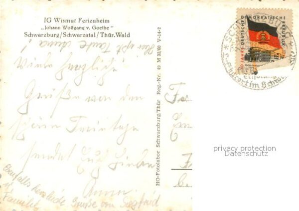Schwarzburg Thueringer Wald IG Wismut Ferienheim Johann Wolfgang von Goethe – Bild 2
