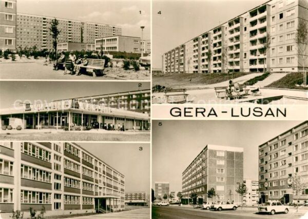 Lusan Gera Wohnsiedlungen Kaufhalle Hans Beimler Oberschule