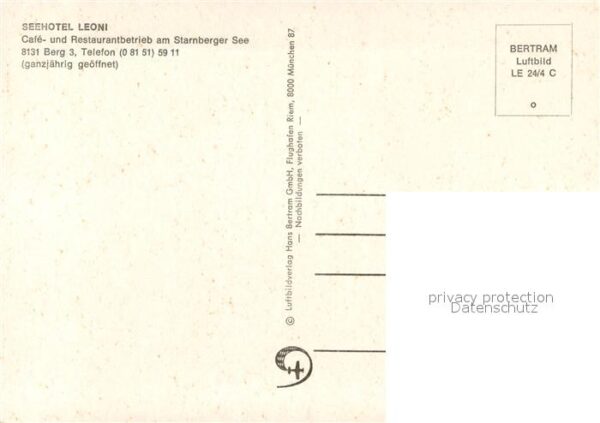 Berg Starnberg Seehotel Leoni am Starnberger See Fliegeraufnahme – Bild 2