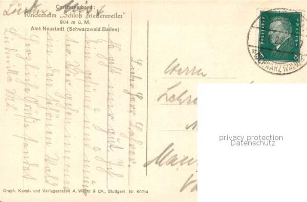 Friedenweiler Kinderheim Schloss Friedenweiler K?nstlerkarte W. Seilnacht – Bild 2