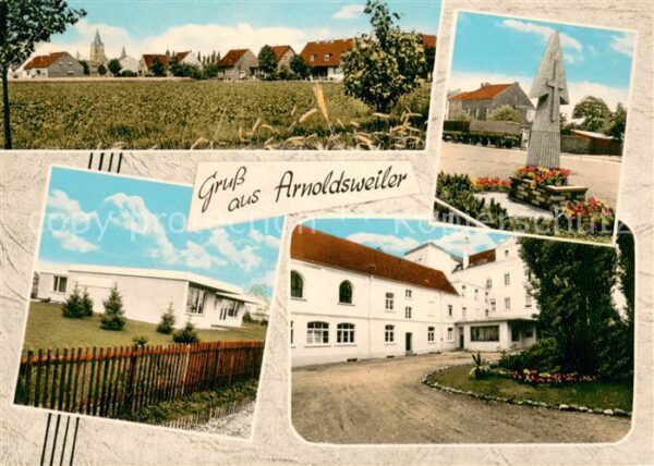 Arnoldsweiler Ansicht mit Kirche Bungalow Gedenkstein
