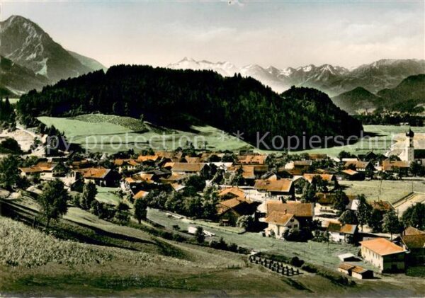 Altstaedten Allgaeu Panorama mit Allgaeuer Hochgebirgskette