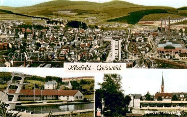 Klafeld-Geisweid Fliegeraufnahme Schwimmbad Koenigstrasse Anlagen