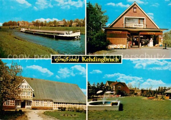 Kehdingbruch Elbe Frachtschiff Gemischtwarenhandel Halle Park Brunnen