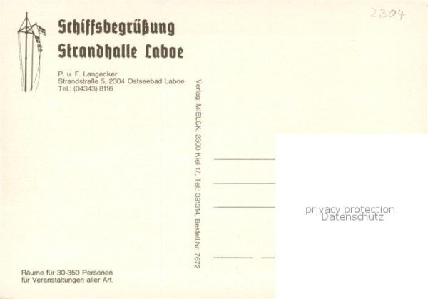 Laboe Schiffsbegruessung Strandhalle Laboe Details – Bild 2