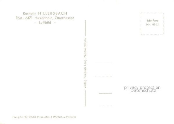 Hirzenhain Wetteraukreis Kurheim Hillersbach Fliegeraufnahme – Bild 2