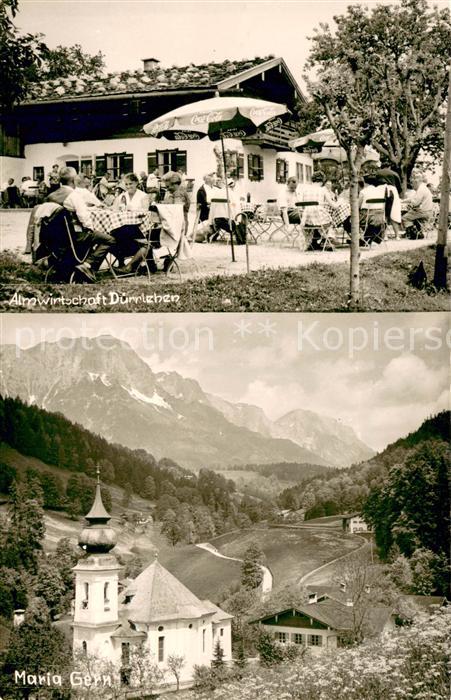 Maria Gern Almwirtschaft Duerrlehen Terrasse Kirche