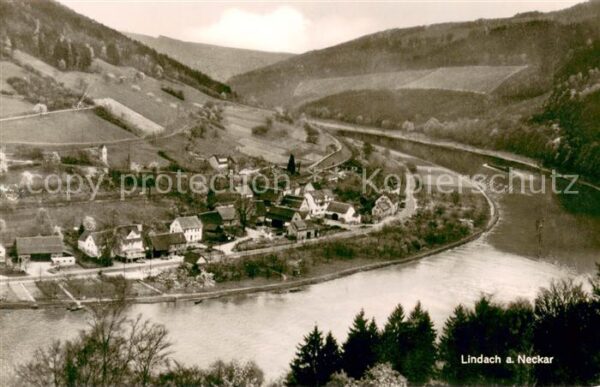 Lindach Eberbach Gasthaus Pension zum Hirsch Neckarpartie Panorama