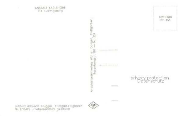 Ludwigsburg Wuerttemberg Anstalt Karlshoehe Fliegeraufnahme – Bild 2