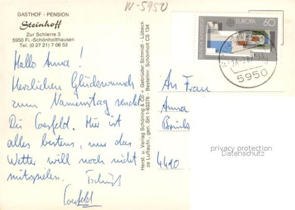 Schoenholthausen Fliegeraufnahme mit Gasthof Pension Steinhoff – Bild 2