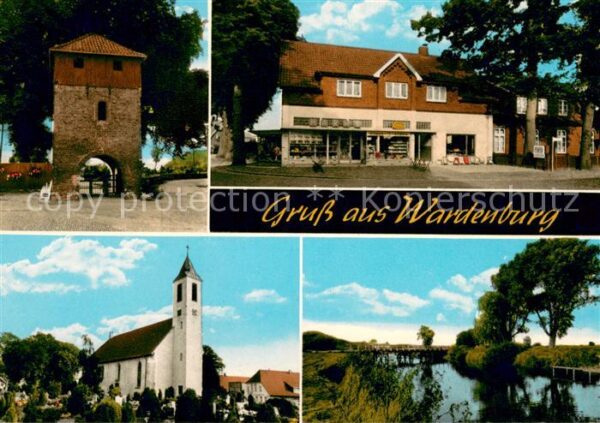 Wardenburg Tor Einkaufsladen Kirche Panorama