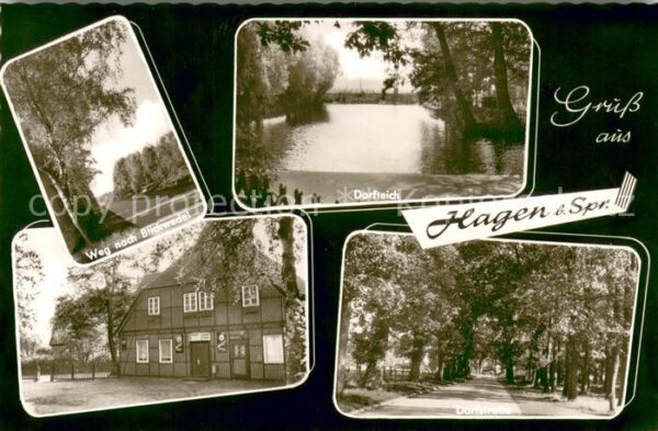 Hagen Sprakensehl Weg nach Blickwedel Dorfteich Gasthaus Zur gemuetlichen Einkeh